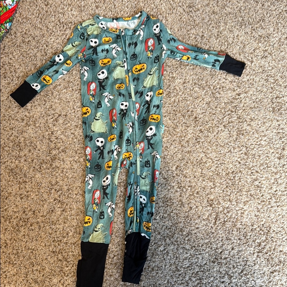 Nightmare before Christmas Posh Peanut Themed One Piece convertible Pajamas